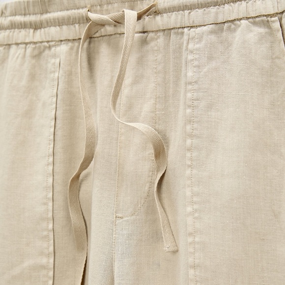 NWOT Zara Ecru Relaxed Linen Pants - Picture 4 of 5